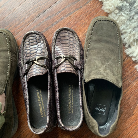 Men's Donald J. Pliner Gray/ Moccasins Leather Loafers Italy Size 5 - Picture 8 of 8